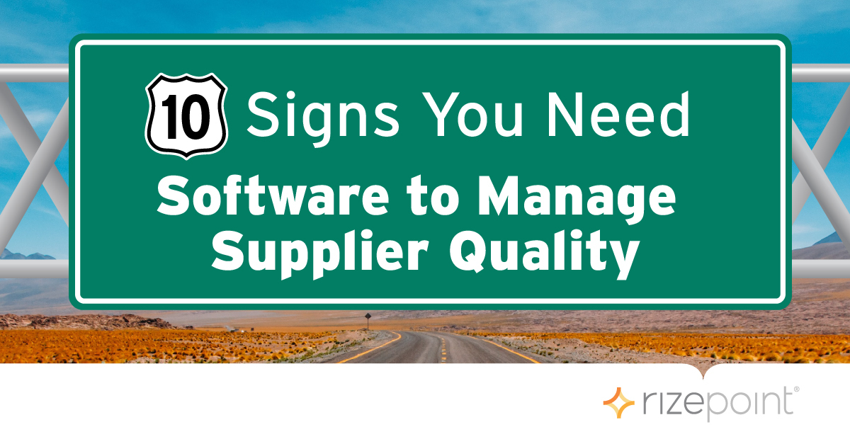 Software to Manage Supplier Quality